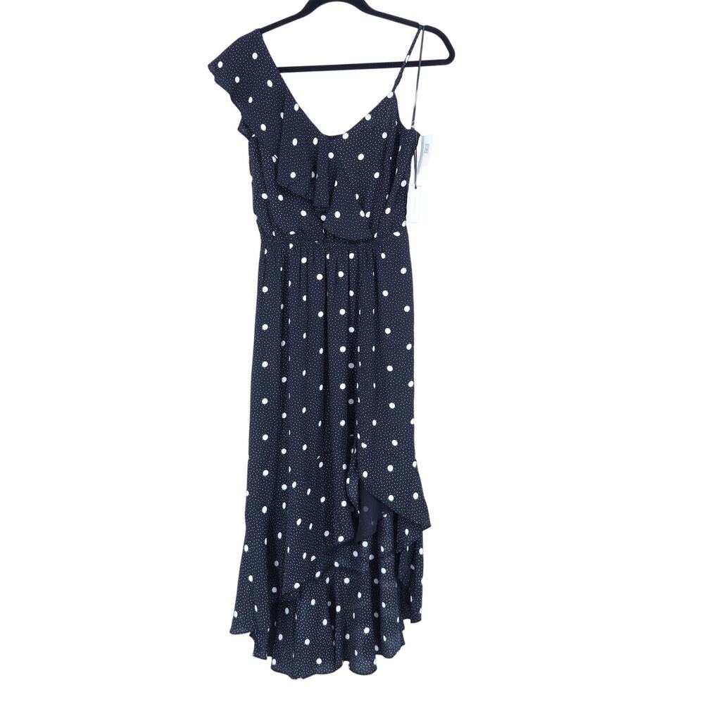 1.State Present Nature Mini Dress Rich Black Polkadot NWT Asymmetric Women's XS